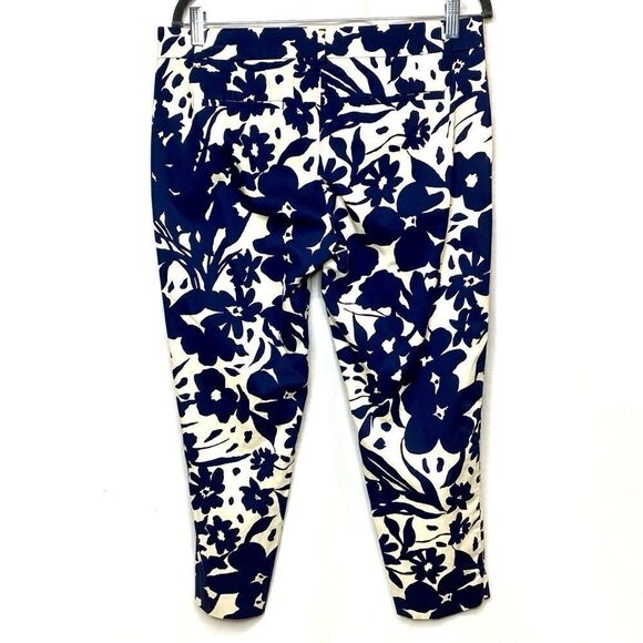 J. Crew Factory navy blue floral skimmer pants size 10 - Picture 7 of 16